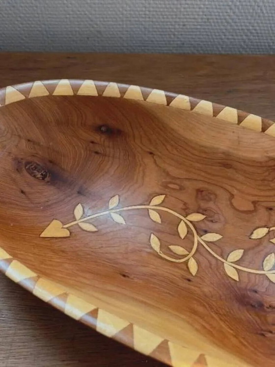 Ciotola per frutta orientale fatta a mano in legno di tuia - intarsio vintage, Ciotole, Marrone (foto 4 di 10)