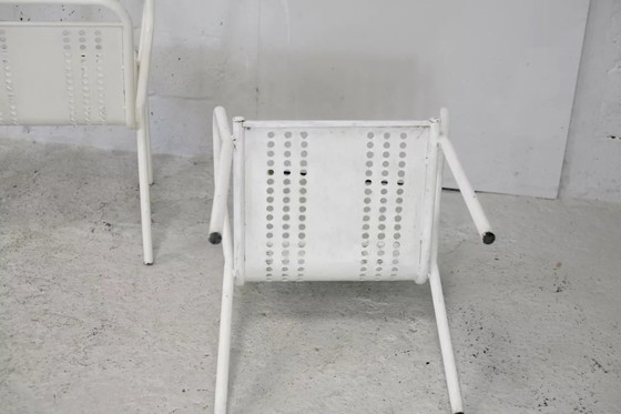 Image 1 of 2x Alveolate Steel Armchairs France
