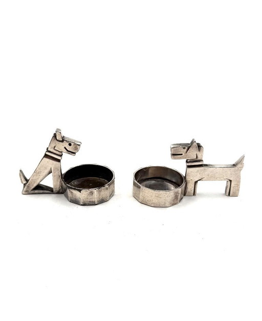Art Deco silver-plated Ric & Mac Salt & Pepper, Edouard Marcel Sandoz, Gallia Christofle, France 1930s