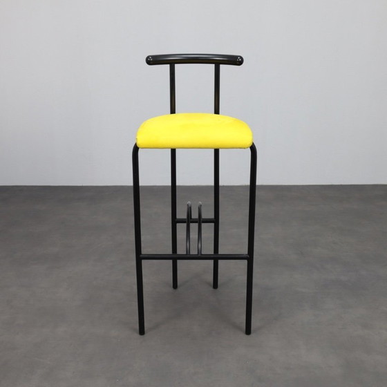 Image 1 of Ensemble de 4 tabourets de bar postmodernes, Italie, années 1980
