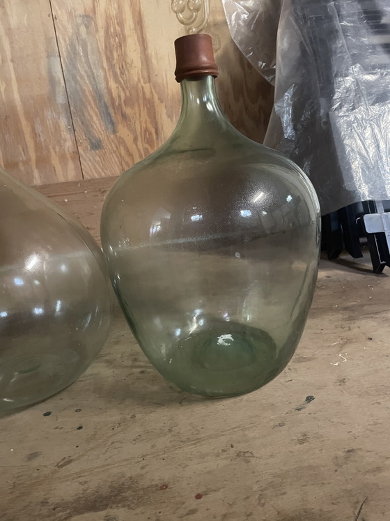 Antieke 2 groene en 2 witte gistingsflessen – Cadeaus, Glass, Plastic (photo 6 of 7)
