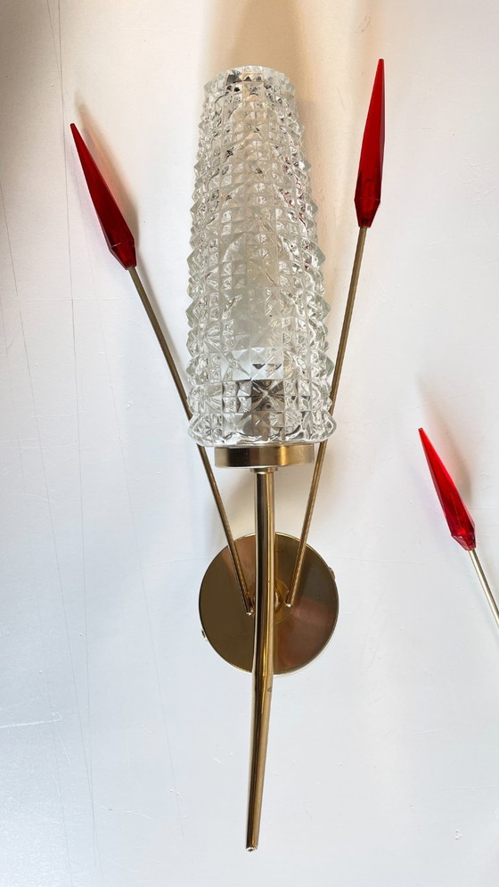 Image 1 of Paar retro 60's wandlampen Frankrijk