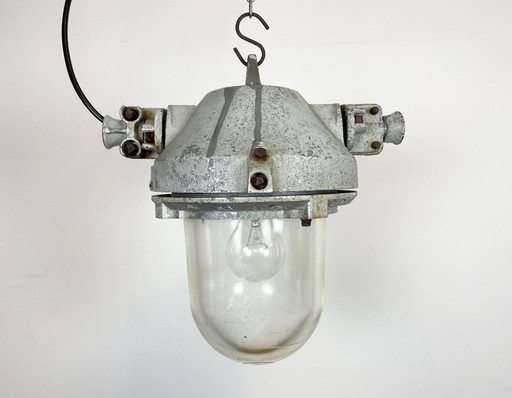 Grey Industrial Cast Aluminum Explosion Proof Lamp, 1970s