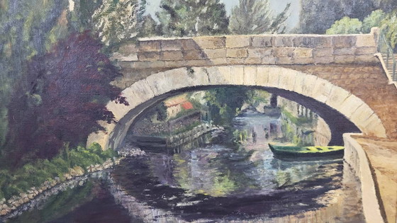 Quadro HST "Melun - Il ponte dell'Almont" – Dipinti e disegni, Canvas (photo 4 of 8)