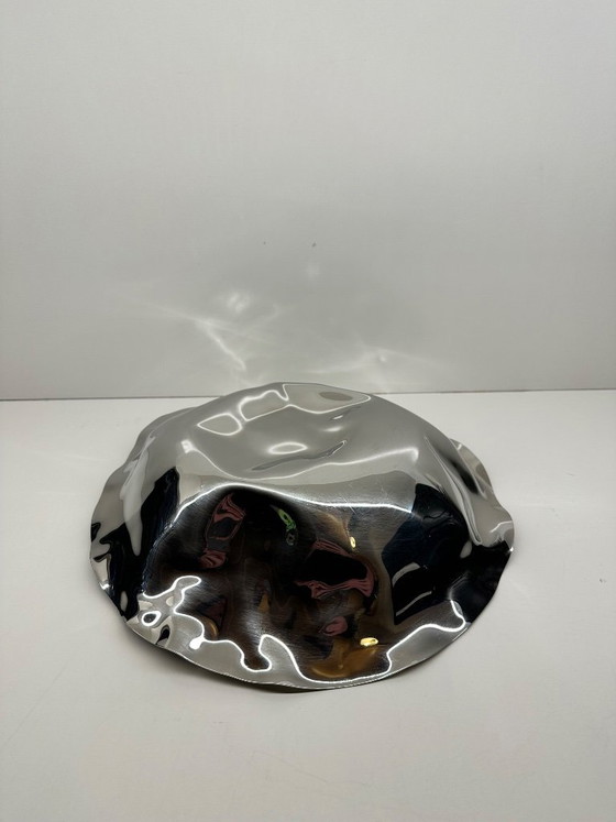 Image 1 of Sarrià Lluís Clotet wastebasket for Alessi 2000, Mirror Polished Chrome Stainless Steel, Signed