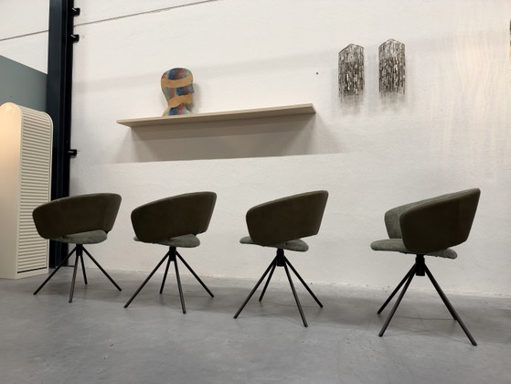 4 Label van den Berg Lola drehbare Esszimmerstühle, Andere, Leder, Grün (Foto 4 von 10)