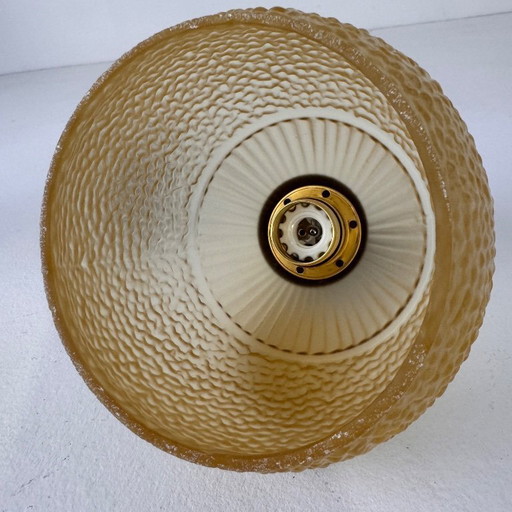 PAAR VINTAGE AMBERKLEURIGE WANDLAMPEN