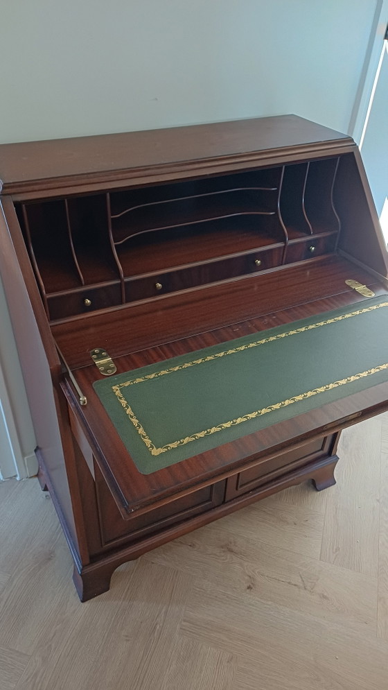 Bureau Met Groen Lederen Blad - Heldense – Leather, Wood (photo 4 of 12)