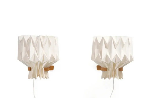 Two wall lamps by Peter Hvidt and Orla Molgaard Nielsen for Le Klint – wandlampen, Paper, Vintage (photo 2 of 7)