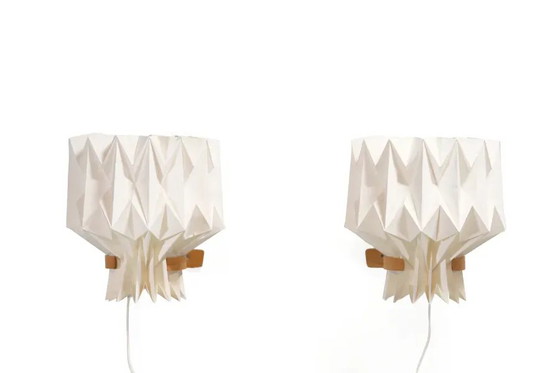 Two wall lamps by Peter Hvidt and Orla Molgaard Nielsen for Le Klint – Wall lights, Paper, Vintage (photo 2 of 7)