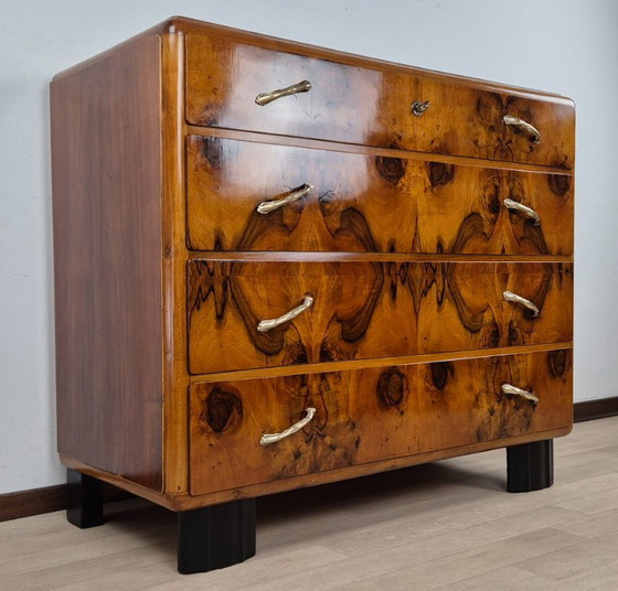 Comò Art Déco Emiliano 1934 – Manifattura Italiana, Cassettiere, Brass, Wood (photo 5 of 30)