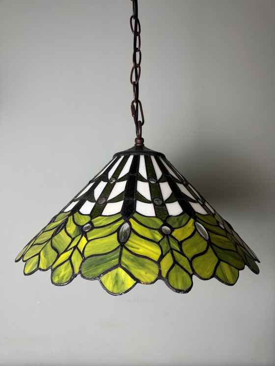 Image 1 of Prachtige glas-in-lood Tiffany hanglamp - Nieuw in doos!