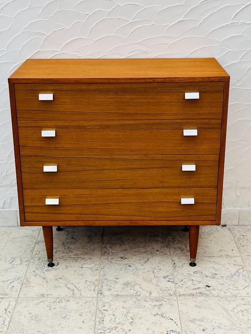 Vintage teakhouten commode met 4 lades, jaren 60 stijl, G-Plan