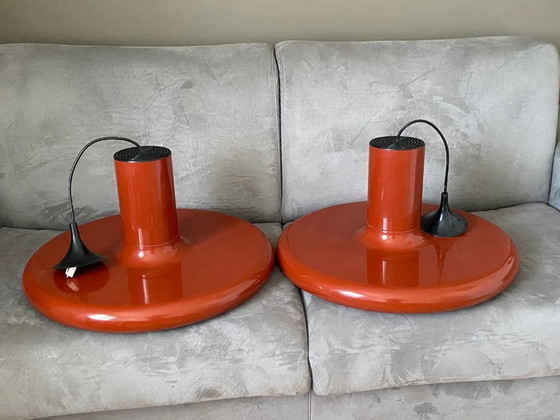 Set of 2 Pendolita Pendant lamps by Lita, XXL version. 1970. 60cm. – Metal (photo 2 of 7)