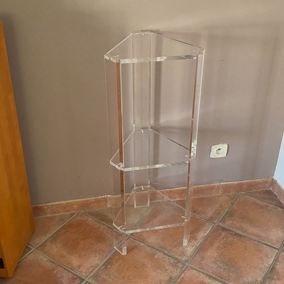 Image 1 of Console David Lange 1980. 90x36x30 cm. Plexiglas.