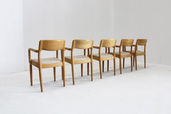 Image 1 of Sedie da pranzo danesi vintage Juul Kristensen, set di 5 pezzi degli anni '60.