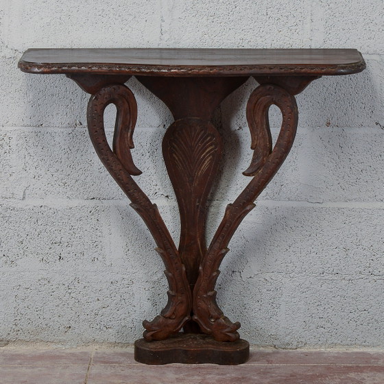 Petite Console Murale Style Empire – Bois, Klassiek (photo 9 of 10)