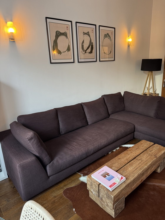 Image 1 of Sofá esquinero modular de 2 piezas Minotti Andersen Line - marrón oscuro
