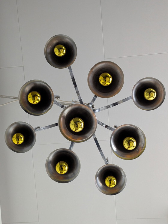Trumpet Lamp Vintage Design Goffredo Reggini – Pendant lamps, Chrome, Metal (photo 5 of 10)