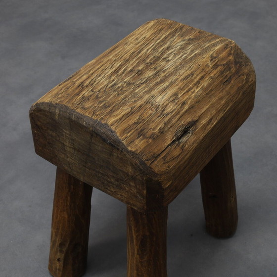 Image 1 of Vintage Stool Primitive Brutalist Folkart Style