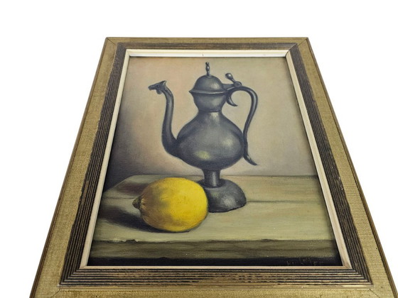 Image 1 of Stillleben – Realismus – Öl auf Leinwand – signiert – 3. Viertel des 20. Jahrhunderts