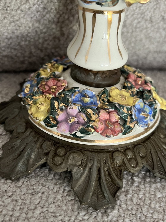 Image 1 of Antieke Capodimonte tafellampje (niet getest)