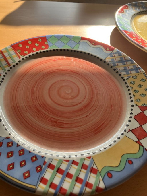 Original RB Bernarda Portugal Geschirr! 8tlg.! Große Teller+Tiefe Teller! Bunt! Vintage – servies, Ceramic (photo 2 of 7)