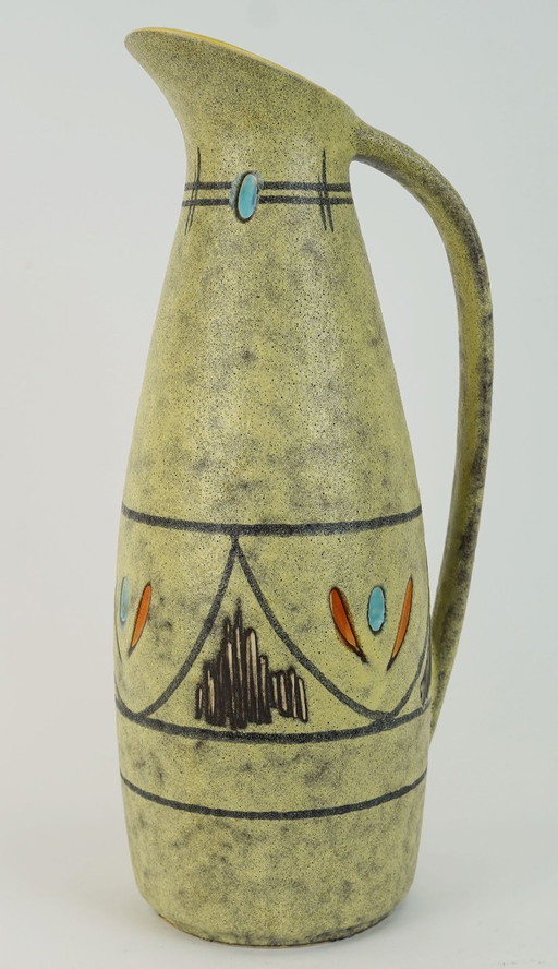 Scheurich vaas uit het midden van de 20e eeuw met ruw glazuur en abstracte decoratie, model 273-38