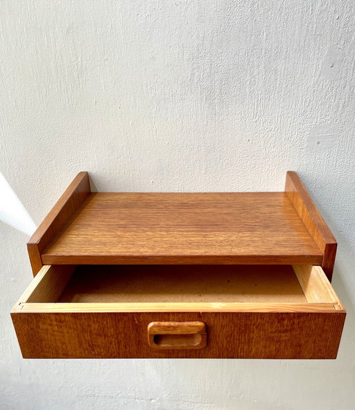 Nachtkastje entre meubel teak fineer plankje met la 