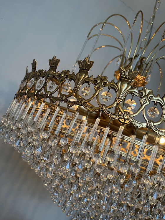 Image 1 of 1920s / Art Nouveau style Vintage crystal chandelier