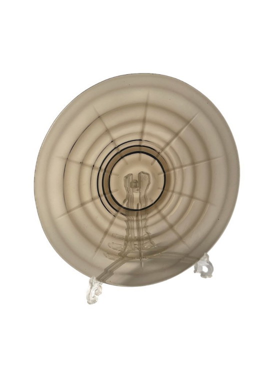 Image 1 of Belgian Design - Smoked Glass Art Deco Luxval Plate by Val Saint Lambert