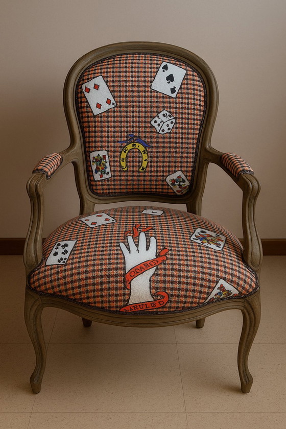 Image 1 of Vintage Louis XV Armchair - Collaboration between Vincent Darré and Éric Bompard - Rare