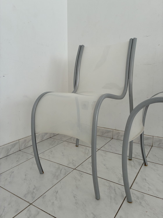 3x Vintage FPE Chair Ron Arad Kartell Italy Set Price – Dining chairs, Plastic, Aluminium (photo 5 of 15)