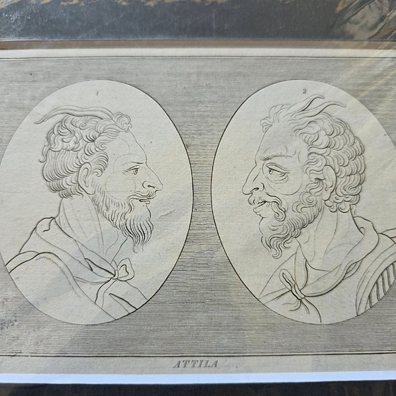 Image 1 of Antieke gravure van Attila door Thomas Holloway, ca. 1800