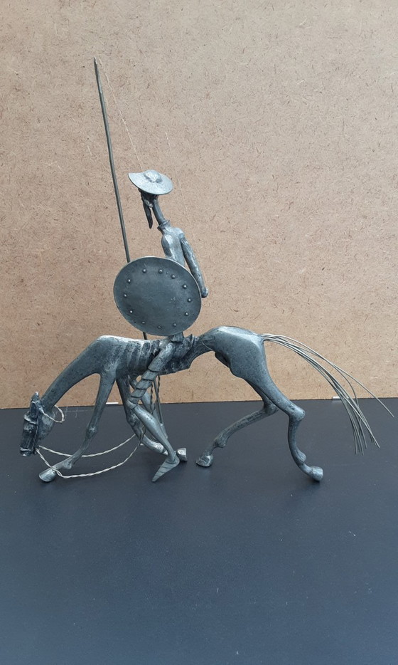 Image 1 of Sculpture Michel Laude, Don Quichotte en étain, 1970, Artebouc