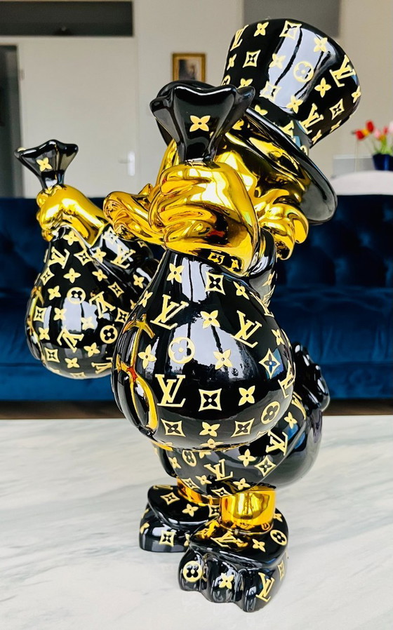 Image 1 of Scultura di denaro di Paperone Opera d'arte unica Lv
