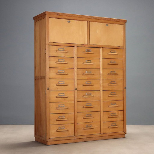 Archivador de los años 50 – archiefkasten, Wood