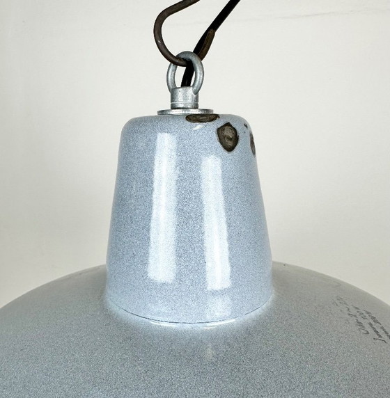 Image 1 of Industrielle, graue Emaille-Hängeleuchte aus den 1960er Jahren