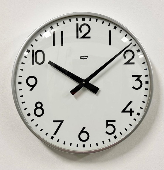 Image 1 of Reloj de pared antiguo de plata de ESMI, década de 1980.