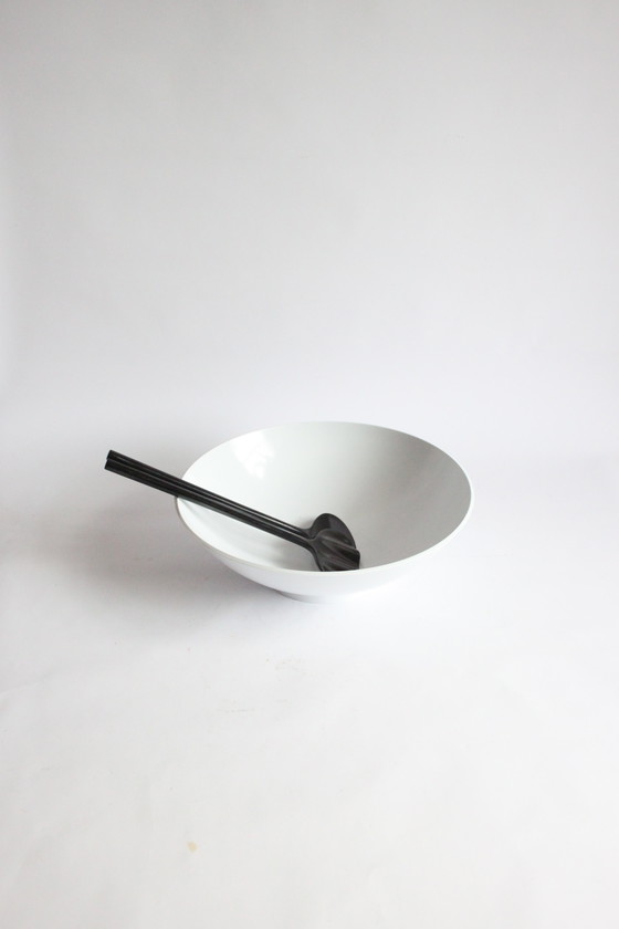 Image 1 of Melamine Salad Bowl and Spoons by Copco Taiwan, 1985. Postmodern Salad Spoons in Excellent Condition