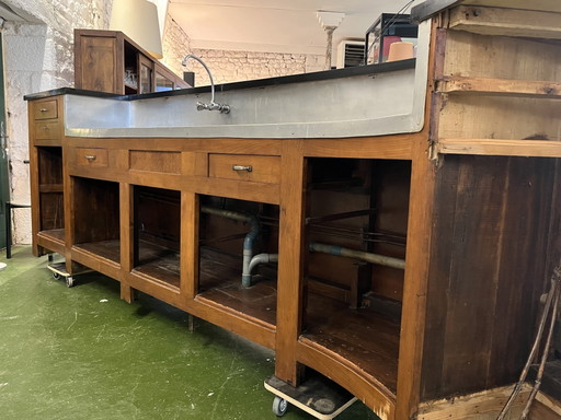 Bar aus Eiche und Formica aus den 1950er Jahren