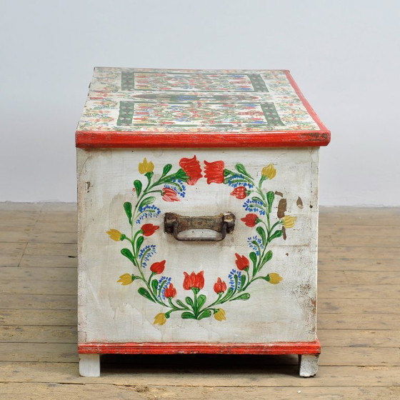 Cassapanca nuziale d'arte popolare, datata 1948 – Mobili contenitori, Iron, Wood, Vintage (photo 11 of 13)