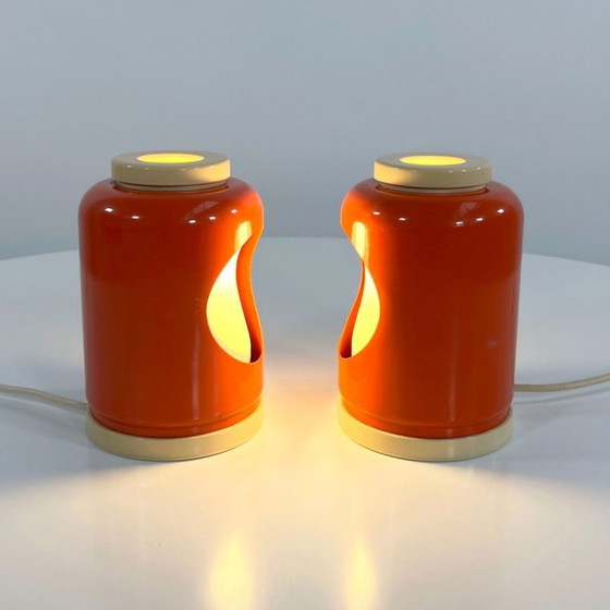 Image 1 of Orangefarbene Eclipse-Tischlampe von Goffredo Reggiani für Reggiani, 1960er Jahre