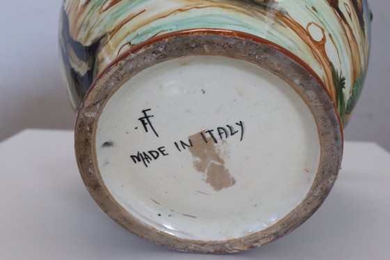 Image 1 of Ceramic Vase with Classical Decoration, Florence Italy 1980s