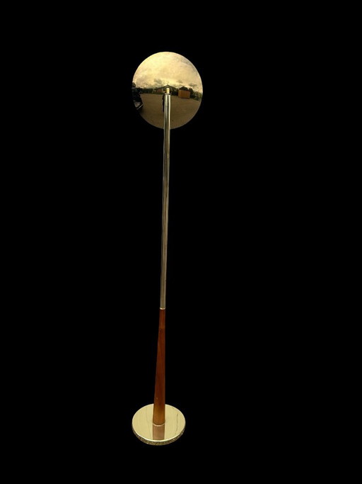 Lampada da terra vintage in teak e ottone. – vloerlampen, Brass (photo 2 of 8)