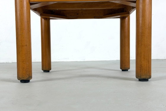 Image 1 of Coffee table in wood with blue top, France - 1960s