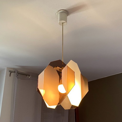 Lampada a sospensione in stile era spaziale. 1970. Plexiglas.