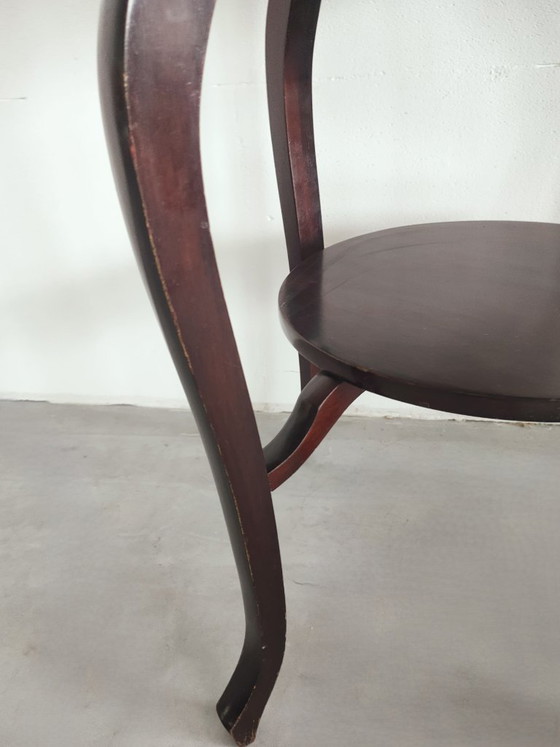 Rare Antique Art Deco / Thonet style Side Table with 'Merezzo' / 'Scagliola' Marble-look Top / 'Trompe-l'œil (photo 7 of 7)