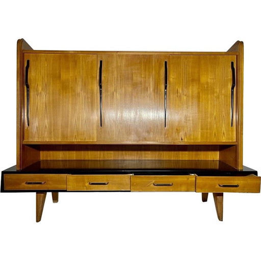 Credenza alta vintage in rovere chiaro di Gerard Guermonprez, 1950