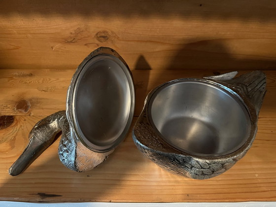 Image 1 of Mauro Manetti - Silver-plated Ice Bucket in Shape of Duck